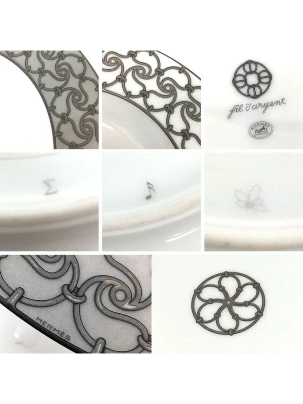 Hermes Fil D'argent Soup Plates Set Of 4 Medium Pasta